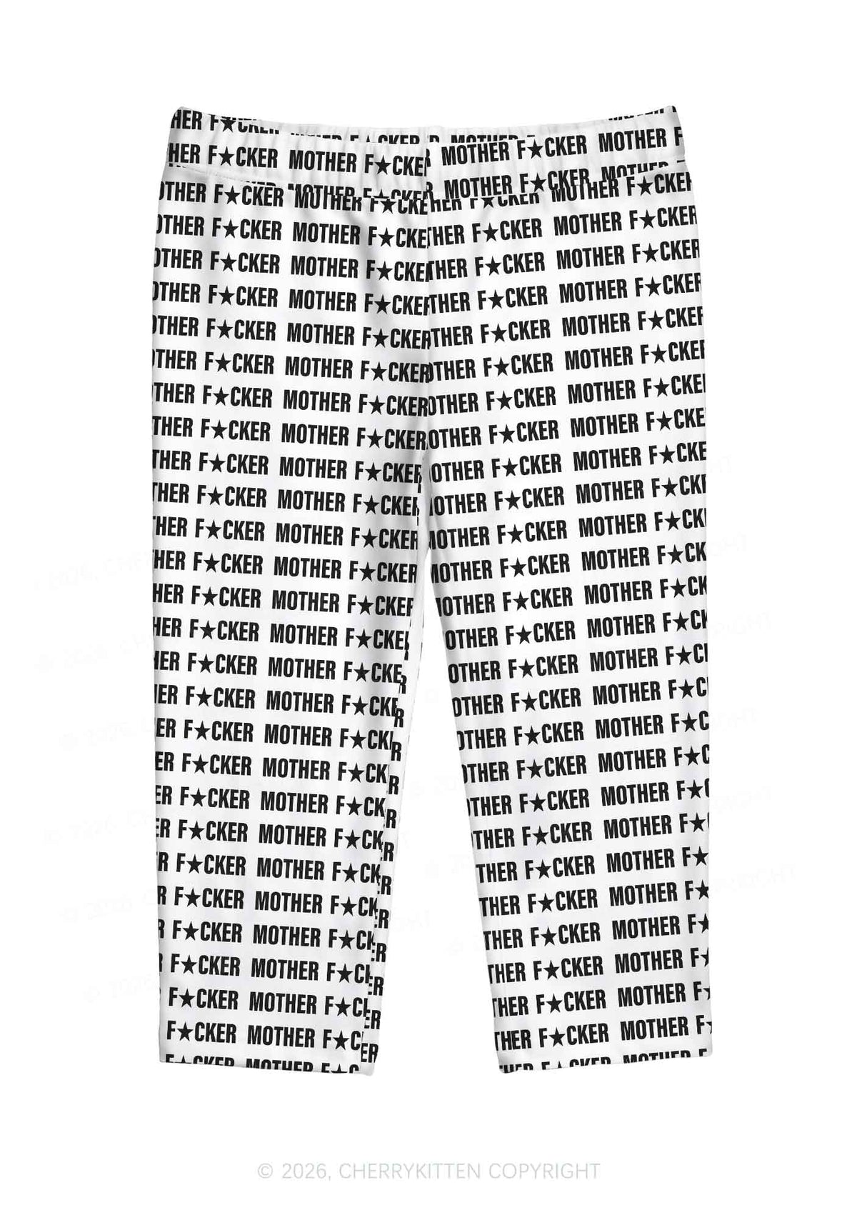 Mother Fxxker Y2K Print Capri Pants Cherrykitten