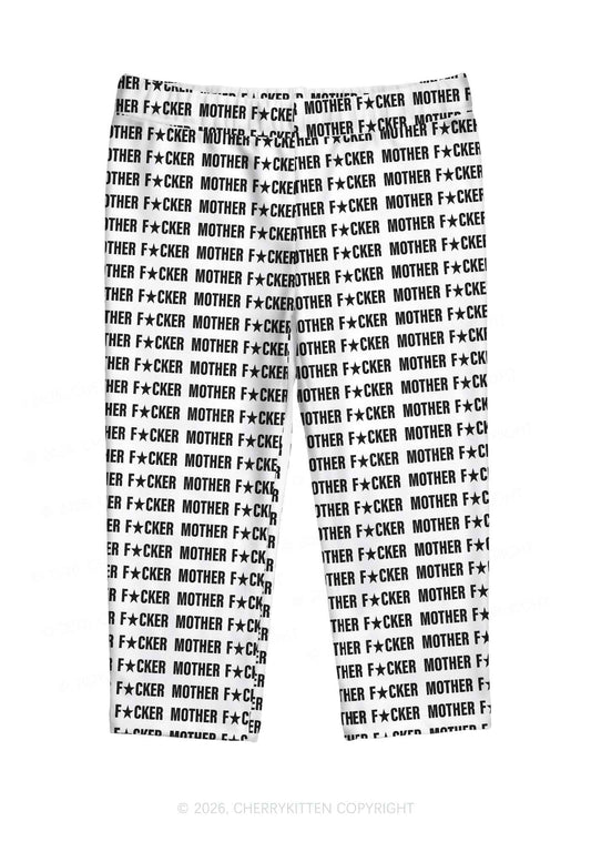 Mother Fxxker Y2K Print Capri Pants Cherrykitten