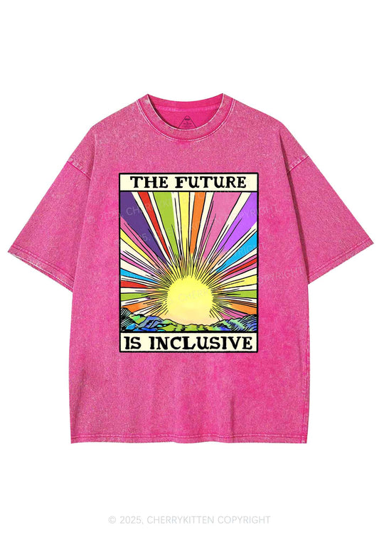 The Future Is Inclusive Pride Y2K Shirts Washed Tee Cherrykitten