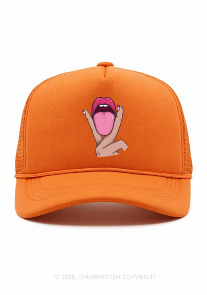 Lesbian Kissing Pride Y2K Trucker Hat Cherrykitten