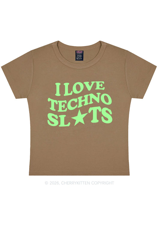 I Love Techno Slxts Y2K Baby Tee Cherrykitten