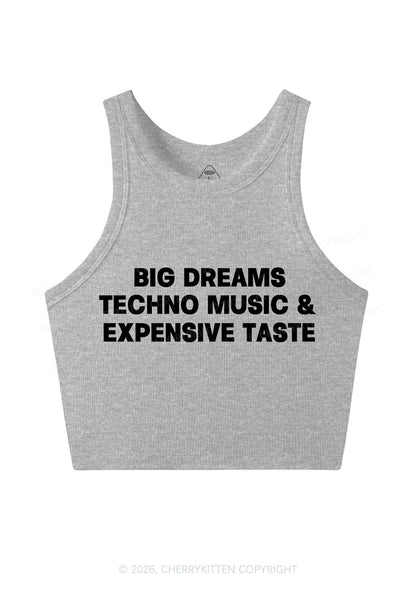 Big Dreams Techno Music Y2K Crop Tank Top Cherrykitten