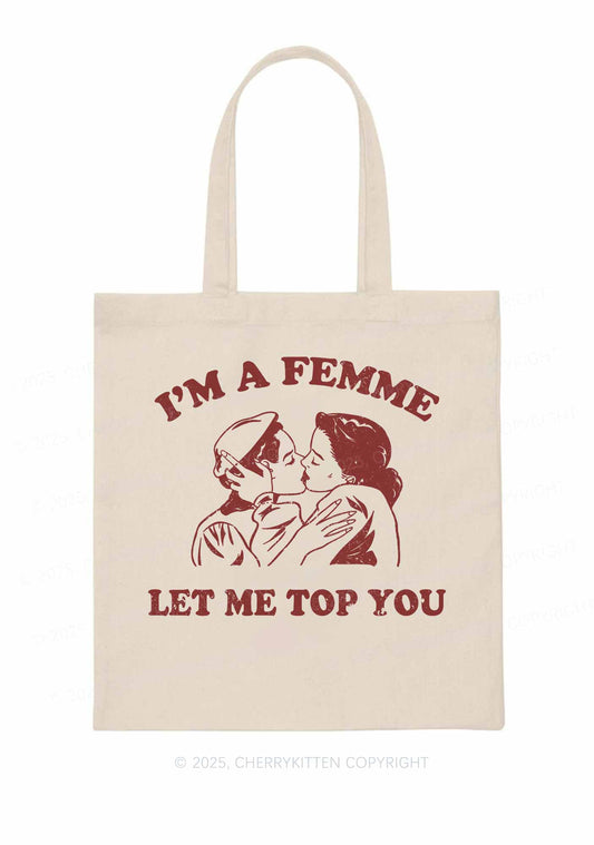 I'm A Femme Pride Y2K Canvas Tote Bag Cherrykitten