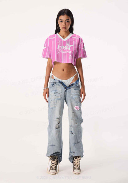 Fag Princess Pride Y2K Crop Sport Jersey Shirts Cherrykitten