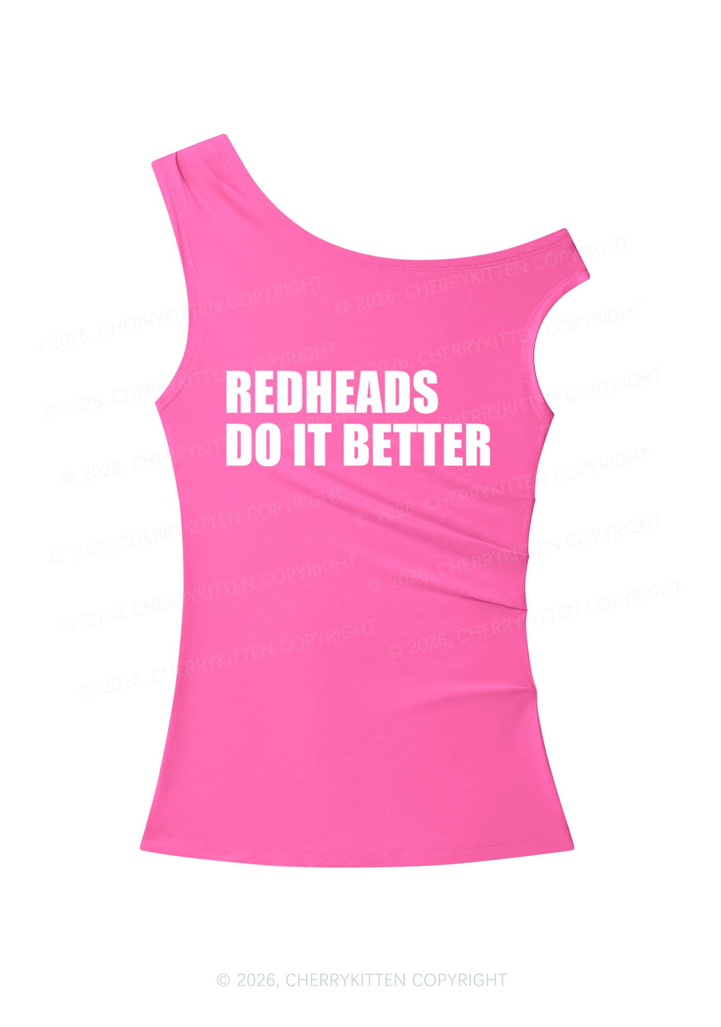 Redheads Do It Better Y2K Off Shoulder Tank Top Cherrykitten