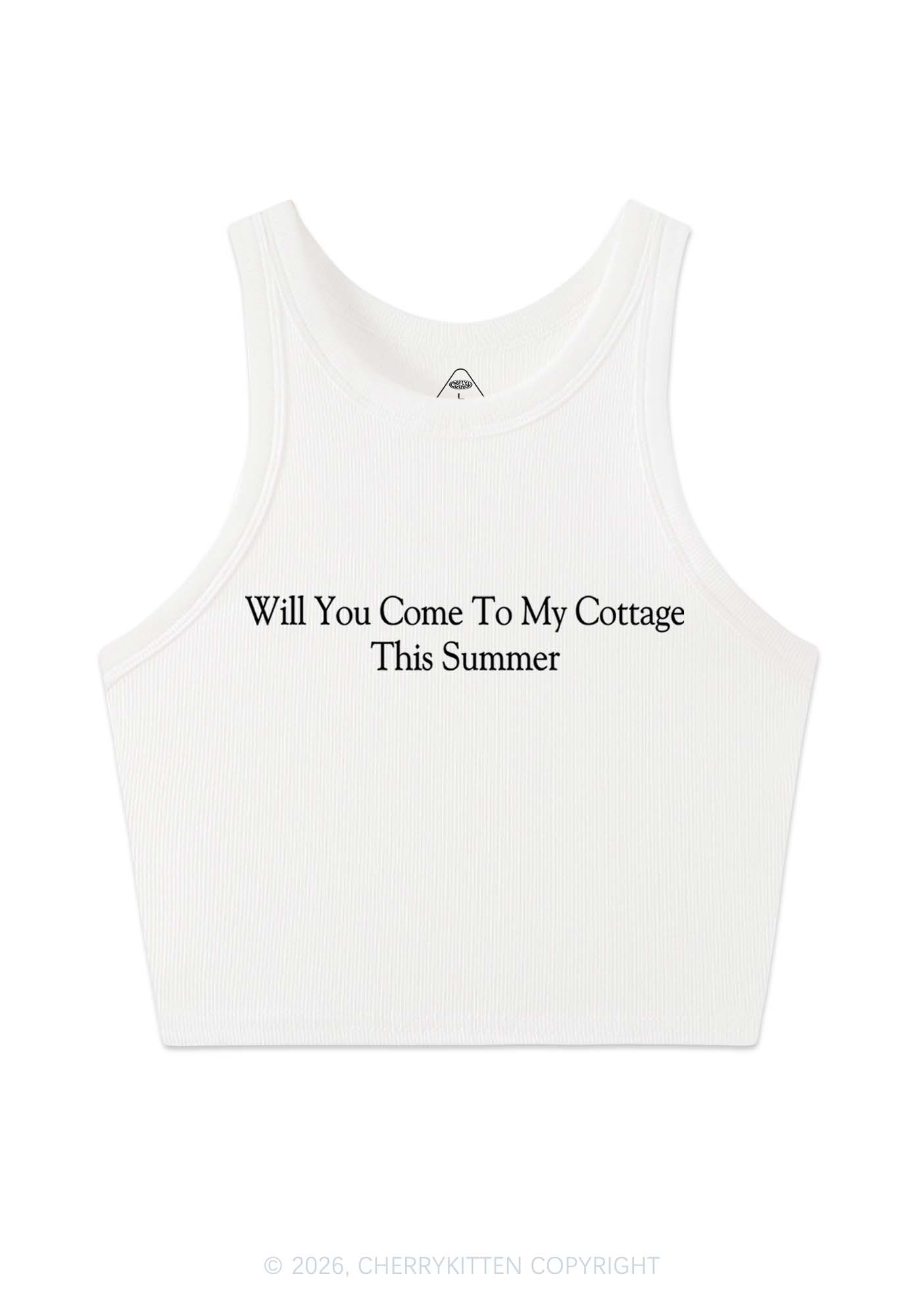 Will You Come To My Cottage HR Y2K Crop Tank Top Cherrykitten