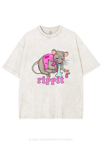 Rippit Rat Y2K Shirts Washed Tee Cherrykitten