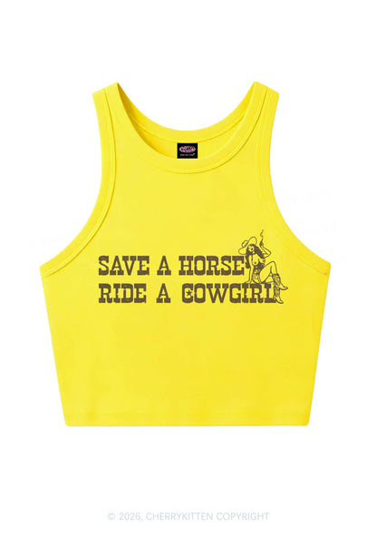 Ride Western Cowgirl Y2K Crop Tank Top Cherrykitten