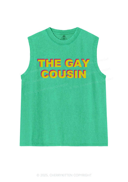 The Gay Cousin Pride Y2K Washed Muscle Tank Cherrykitten
