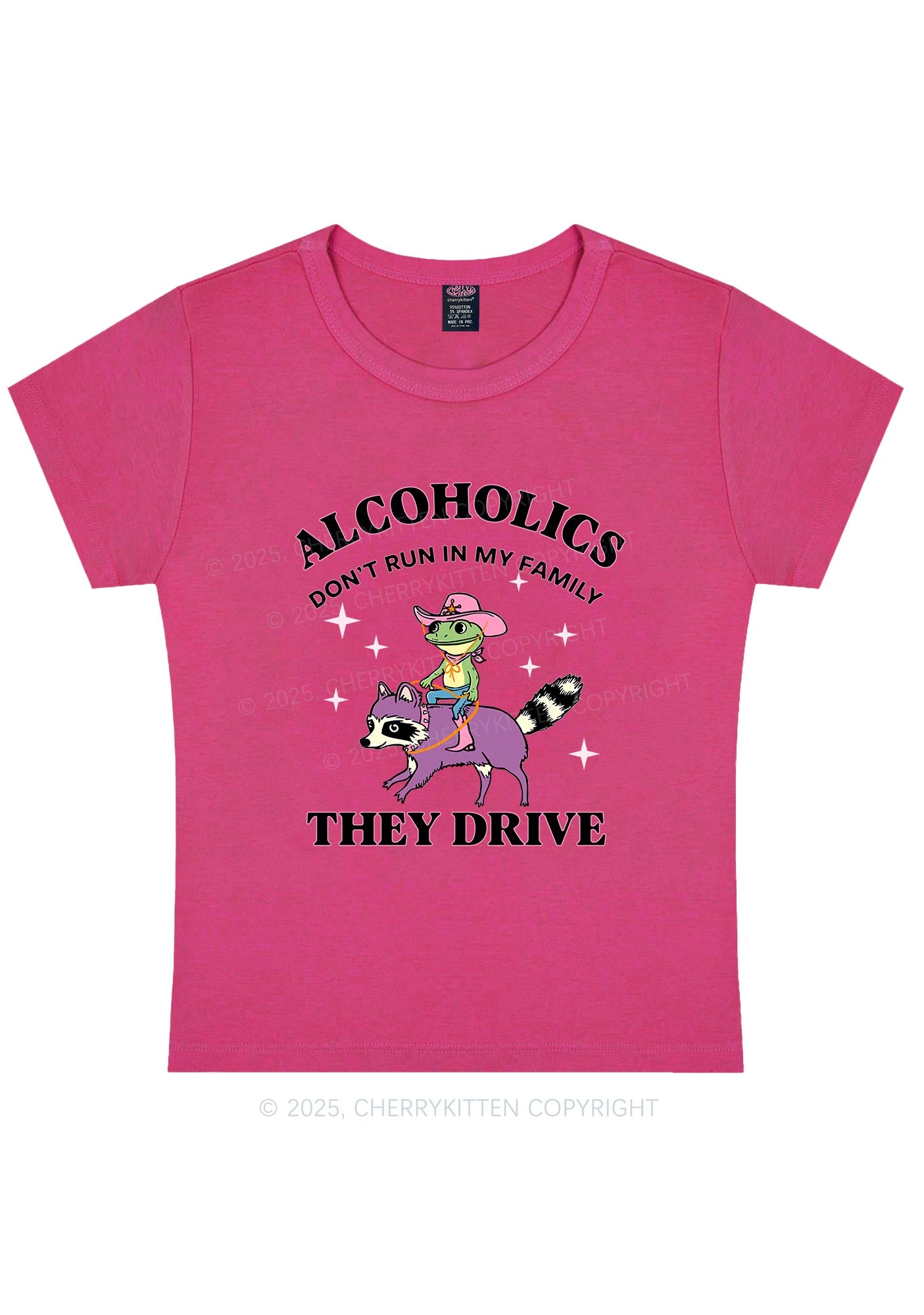 Alcoholics Drive Y2K Baby Tee Cherrykitten