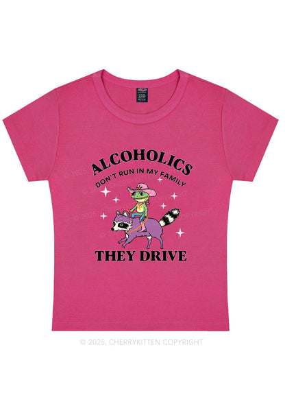 Alcoholics Drive Y2K Baby Tee Cherrykitten
