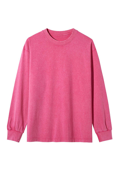 Plain Y2K Washed Long Sleeves Cherrykitten