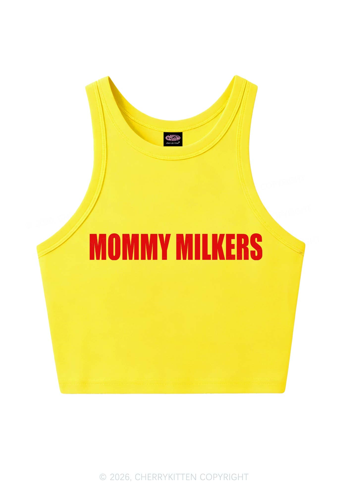 Mommy Milkers Y2K Crop Tank Top Cherrykitten