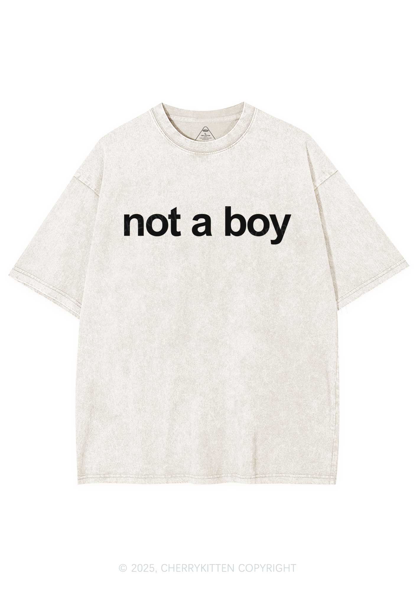 Not A Boy Y2K Shirts Washed Tee Cherrykitten