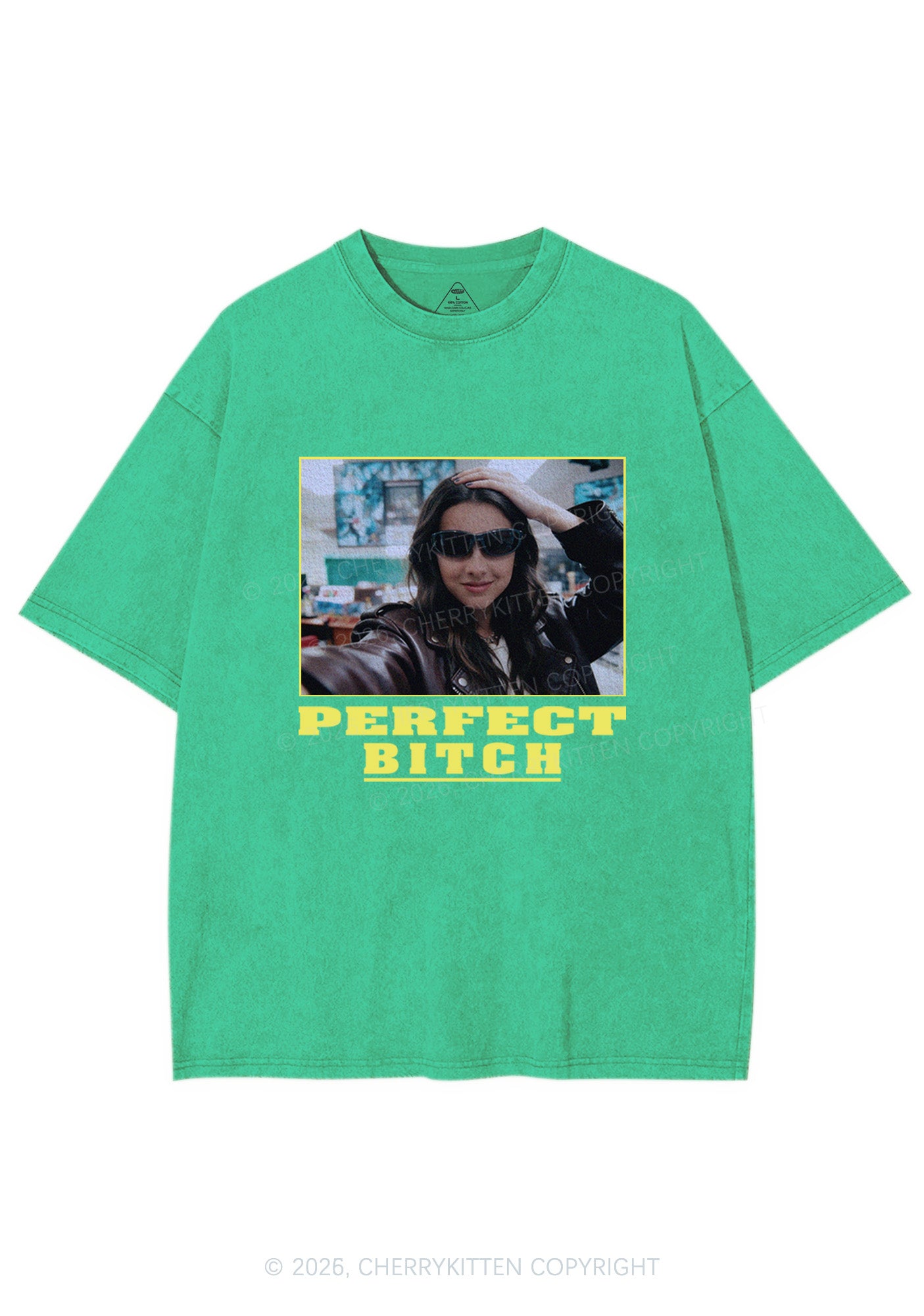 Custom Perfect Bxxch Y2K Shirts Washed Tee Cherrykitten