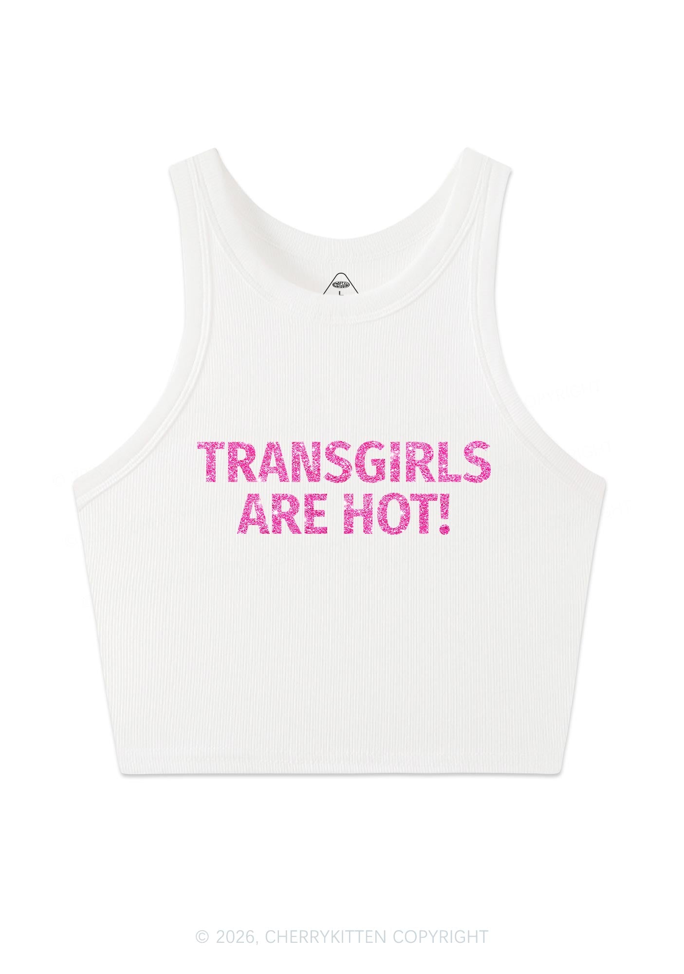 Glitter Transgirls Are Hot Pride Y2K Crop Tank Top Cherrykitten