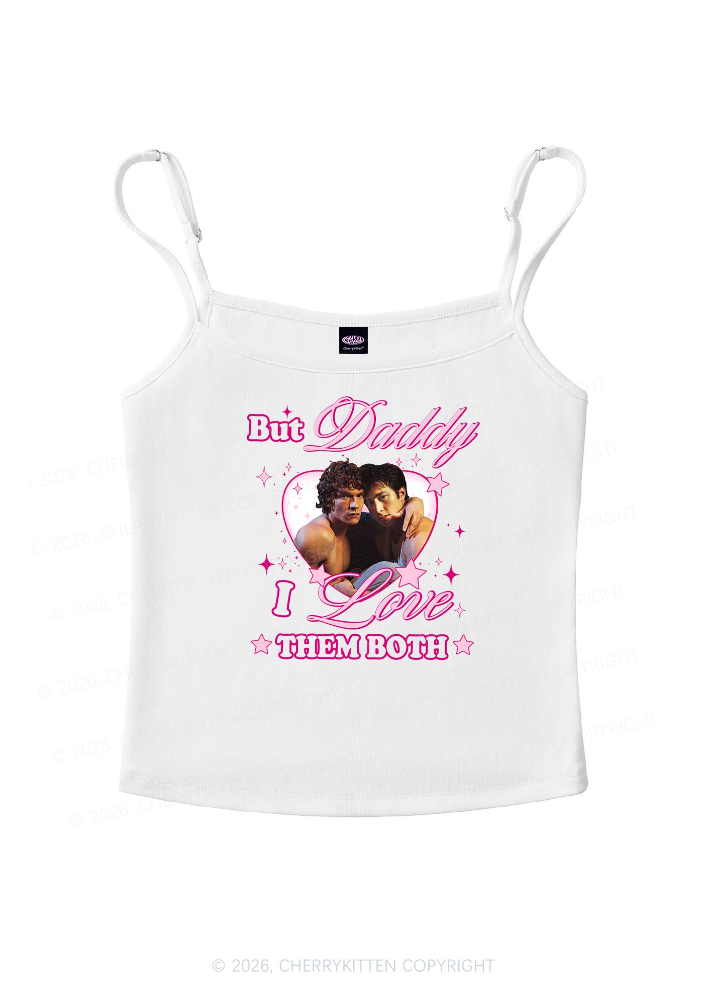 But Daddy I Love Them Both HR Y2K Spaghetti Strap Cami Cherrykitten