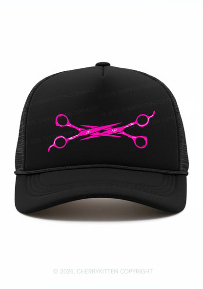 Pink Scissors Pride Y2K Trucker Hat Cherrykitten