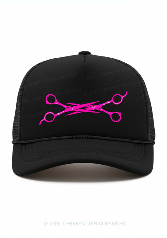 Pink Scissors Pride Y2K Trucker Hat Cherrykitten
