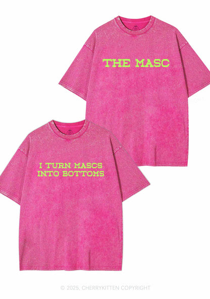 I Turn Mascs Into Bottoms Pride Y2K Valentine's Day Washed Tee Cherrykitten