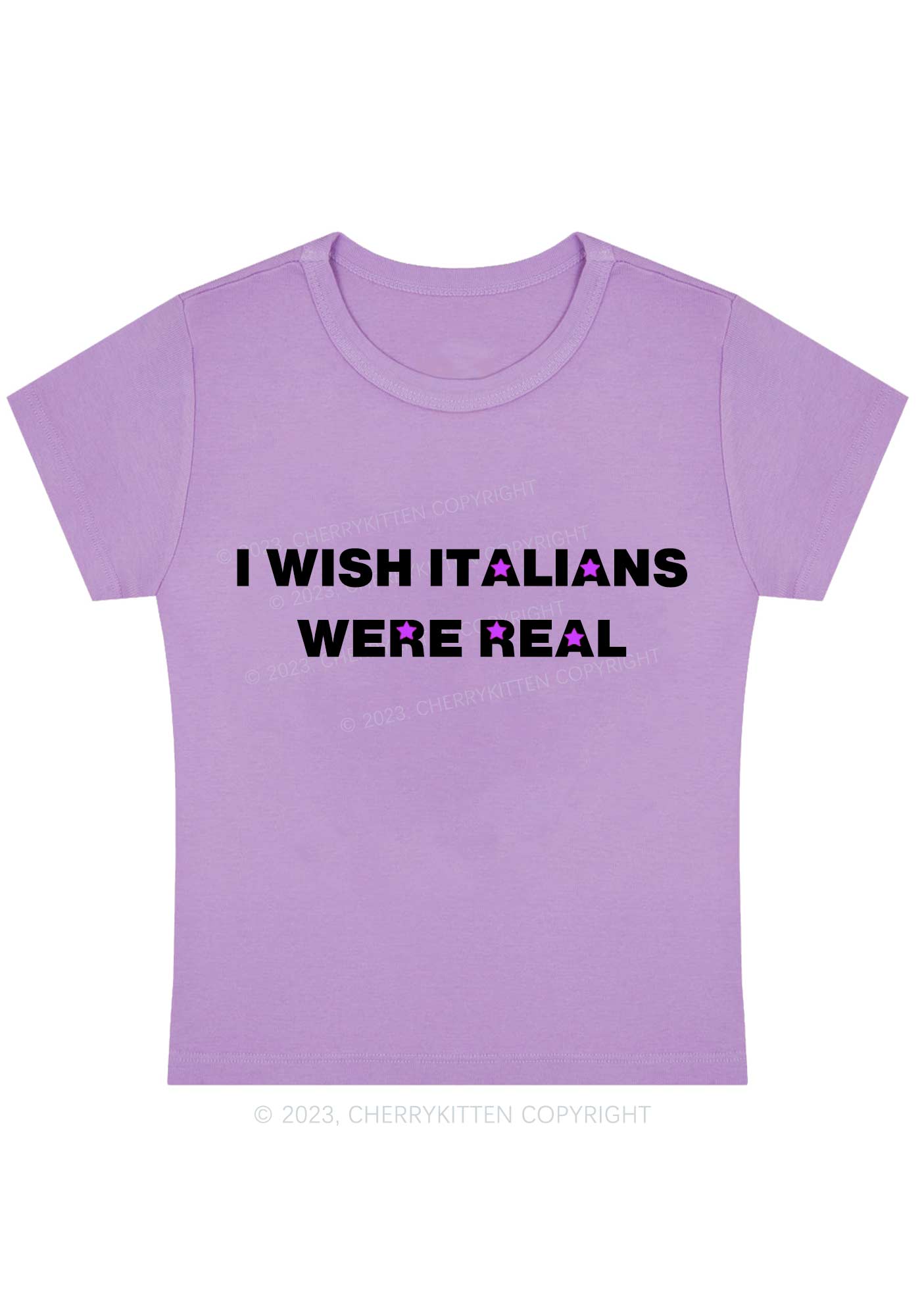 I Wish Italians Were Real Y2K Baby Tee Cherrykitten