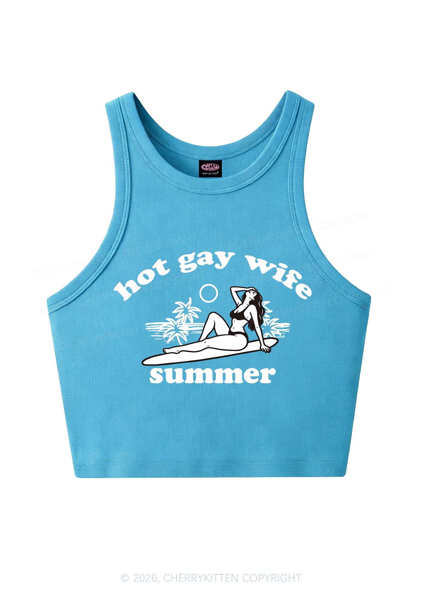 Hot Gay Wife Summer Pride Y2K Crop Tank Top Cherrykitten