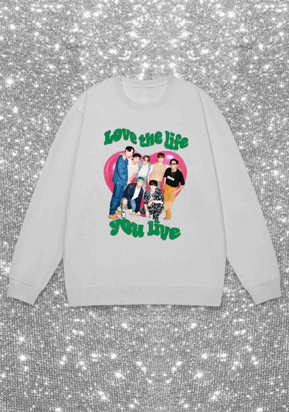 Love The Life You Live Kpop Y2K Sweatshirt Cherrykitten