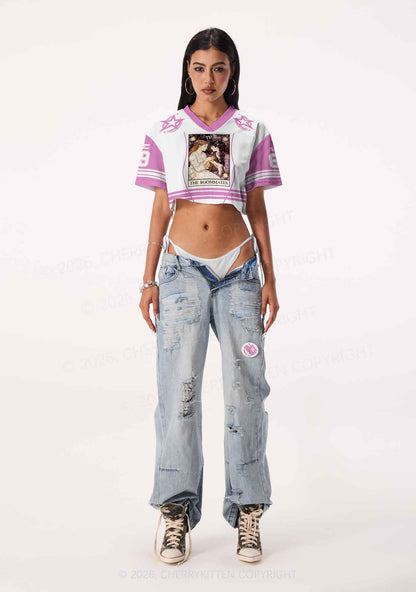 The Roommates Pride Y2K Crop Sport Jersey Shirts Cherrykitten