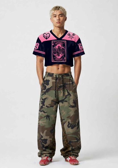 Pink Black Gay King Pride Y2K Crop Sport Jersey Shirts Cherrykitten