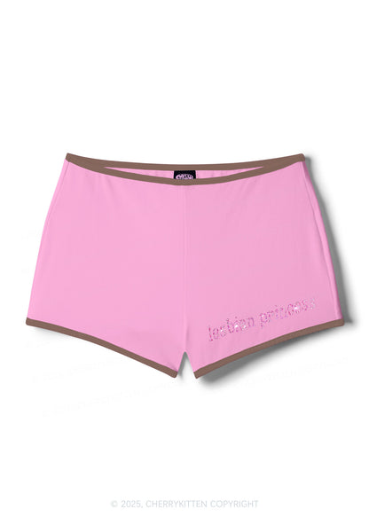 Rhinestone Pink Lesbian Princess Y2K Booty Shorts Cherrykitten