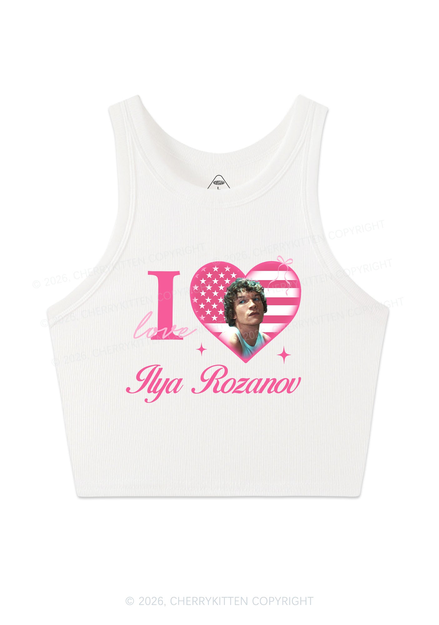 I Love IR HR Y2K Crop Tank Top Cherrykitten