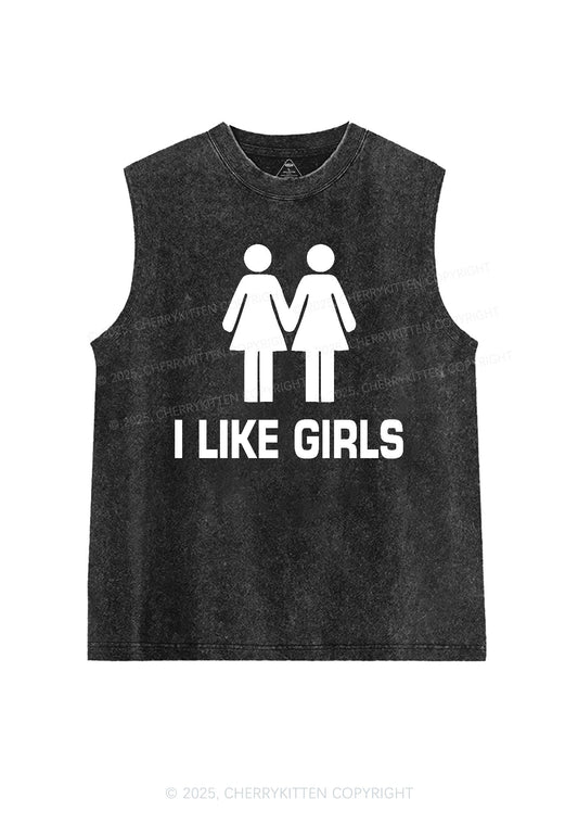 I Like Girls Pride Y2K Washed Muscle Tank Cherrykitten