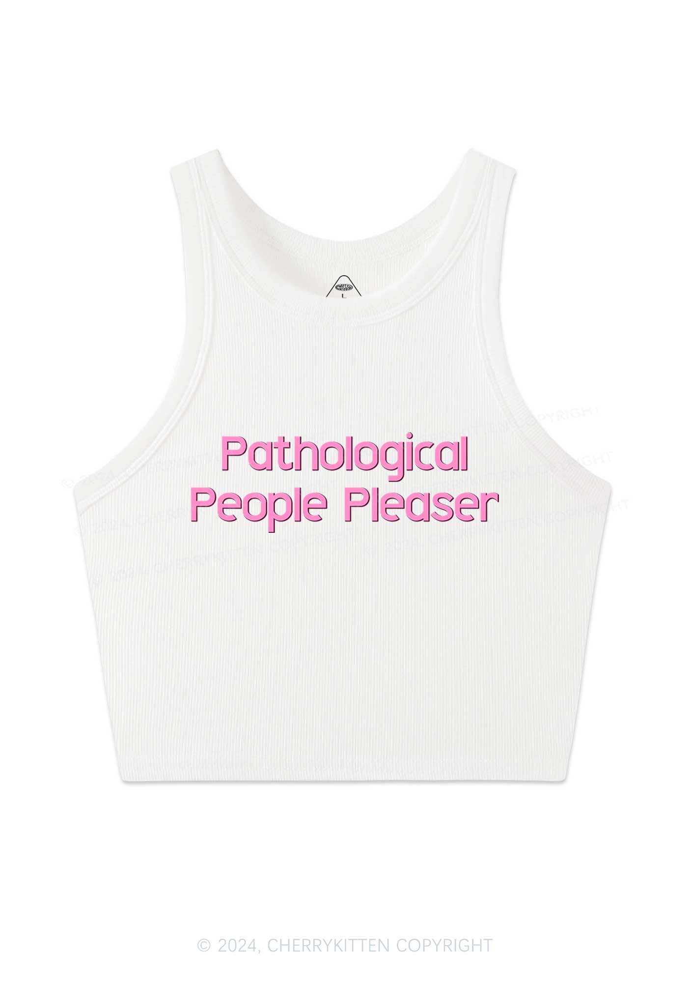 Pathological People Pleaser Y2K Crop Tank Top Cherrykitten