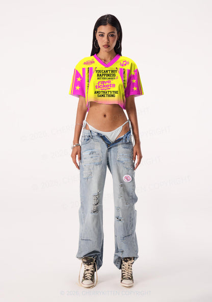 Rave Tickets Y2K Crop Sport Jersey Shirts Cherrykitten