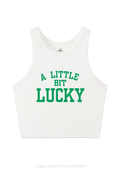 A Little Bit Lucky St Patricks Y2K Crop Tank Top Cherrykitten