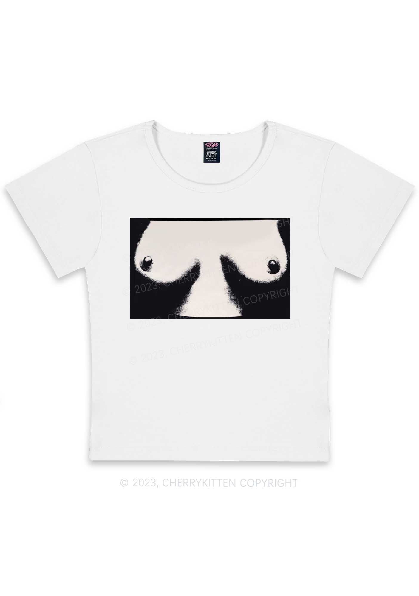 Curvy Txts In Frame Y2K Baby Tee Cherrykitten