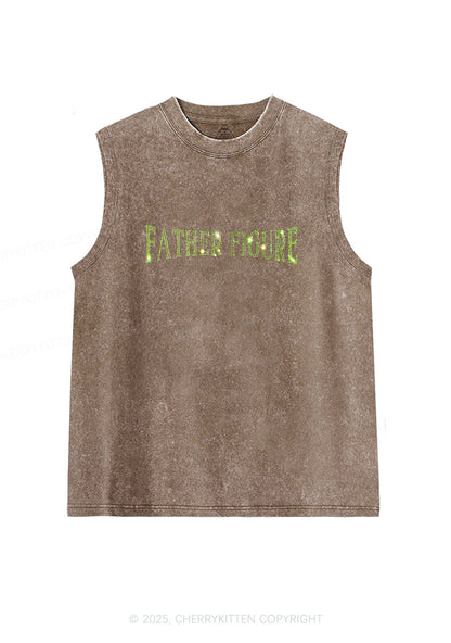 Rhinestone Father Figure Y2K Washed Muscle Tank Cherrykitten