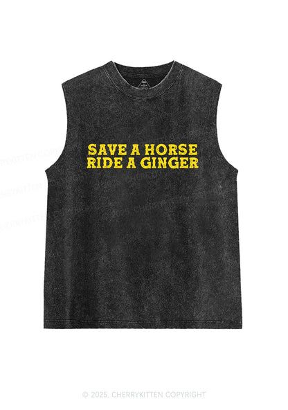 Ride A Ginger Y2K Washed Muscle Tank Cherrykitten