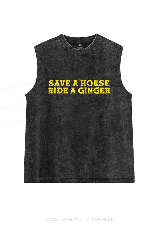 Ride A Ginger Y2K Washed Muscle Tank Cherrykitten
