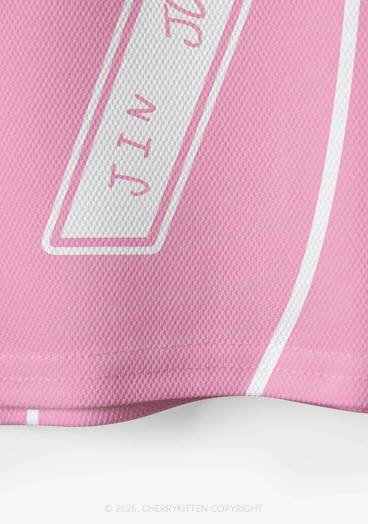 Custom Pink Korean Boys Y2K Crop Sport Jersey Shirts Cherrykitten