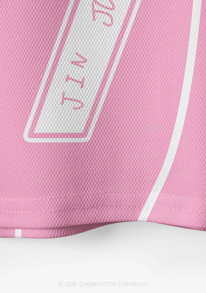 Custom Pink Korean Boys Y2K Crop Sport Jersey Shirts Cherrykitten