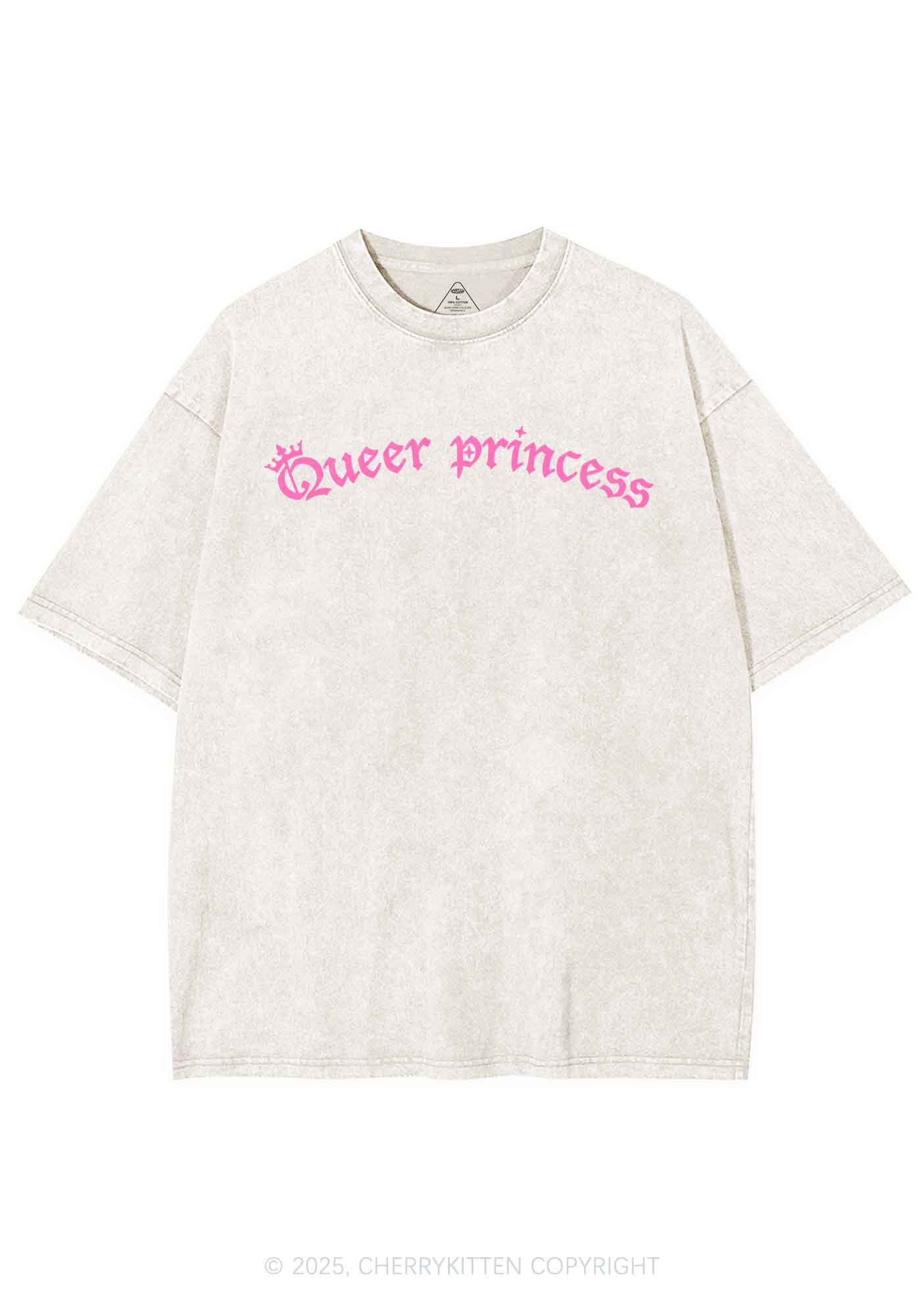 Gothic Queer Princess Pride Y2K Shirts Washed Tee Cherrykitten