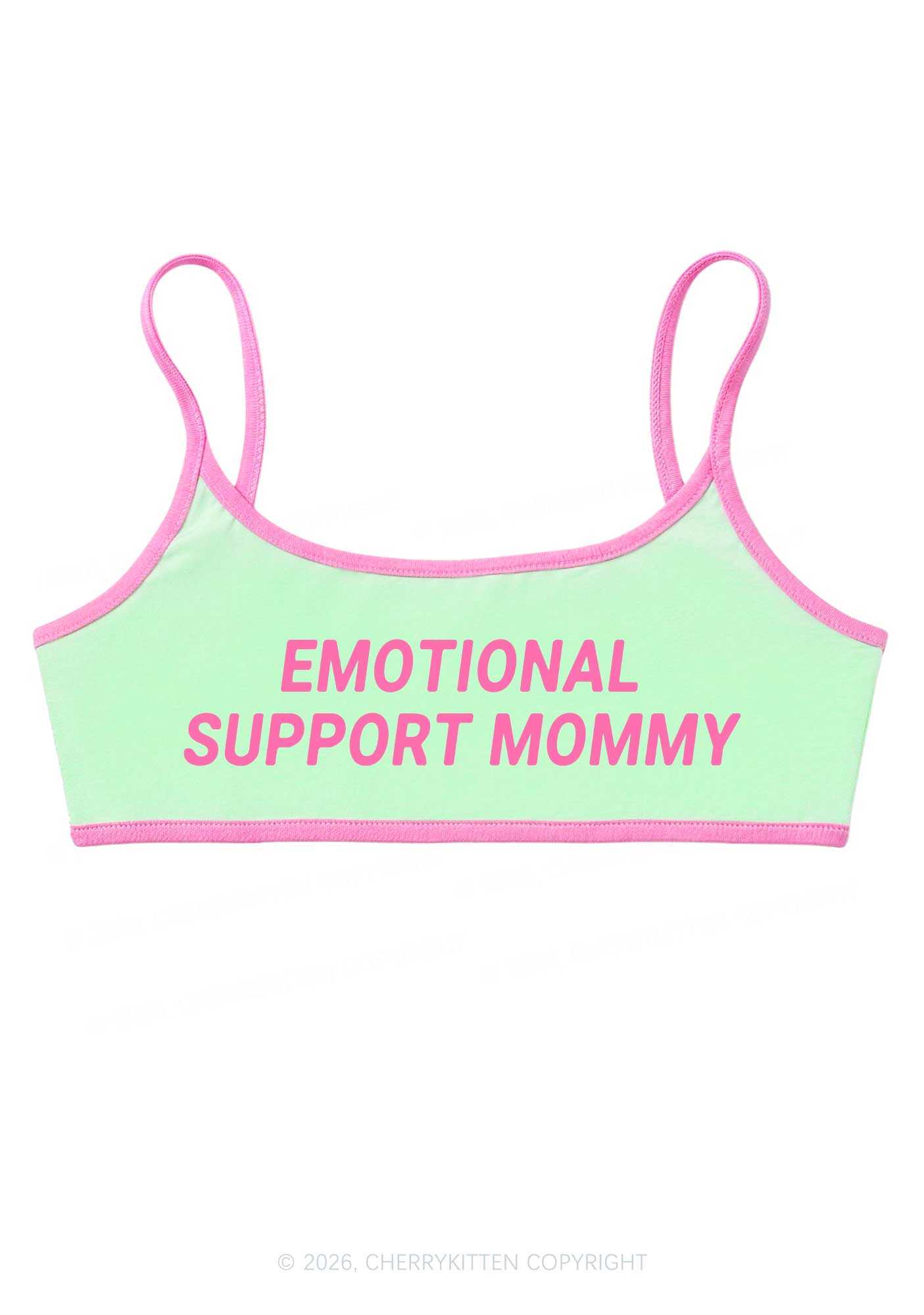 Emotional Support Mommy Y2K Super Crop Cami Cherrykitten