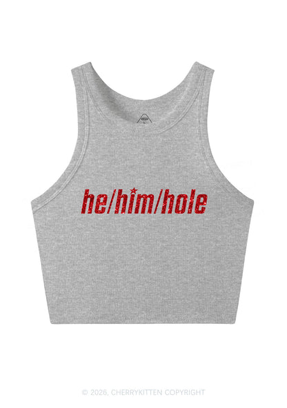 Glitter He Him Hole Pride Y2K Crop Tank Top Cherrykitten