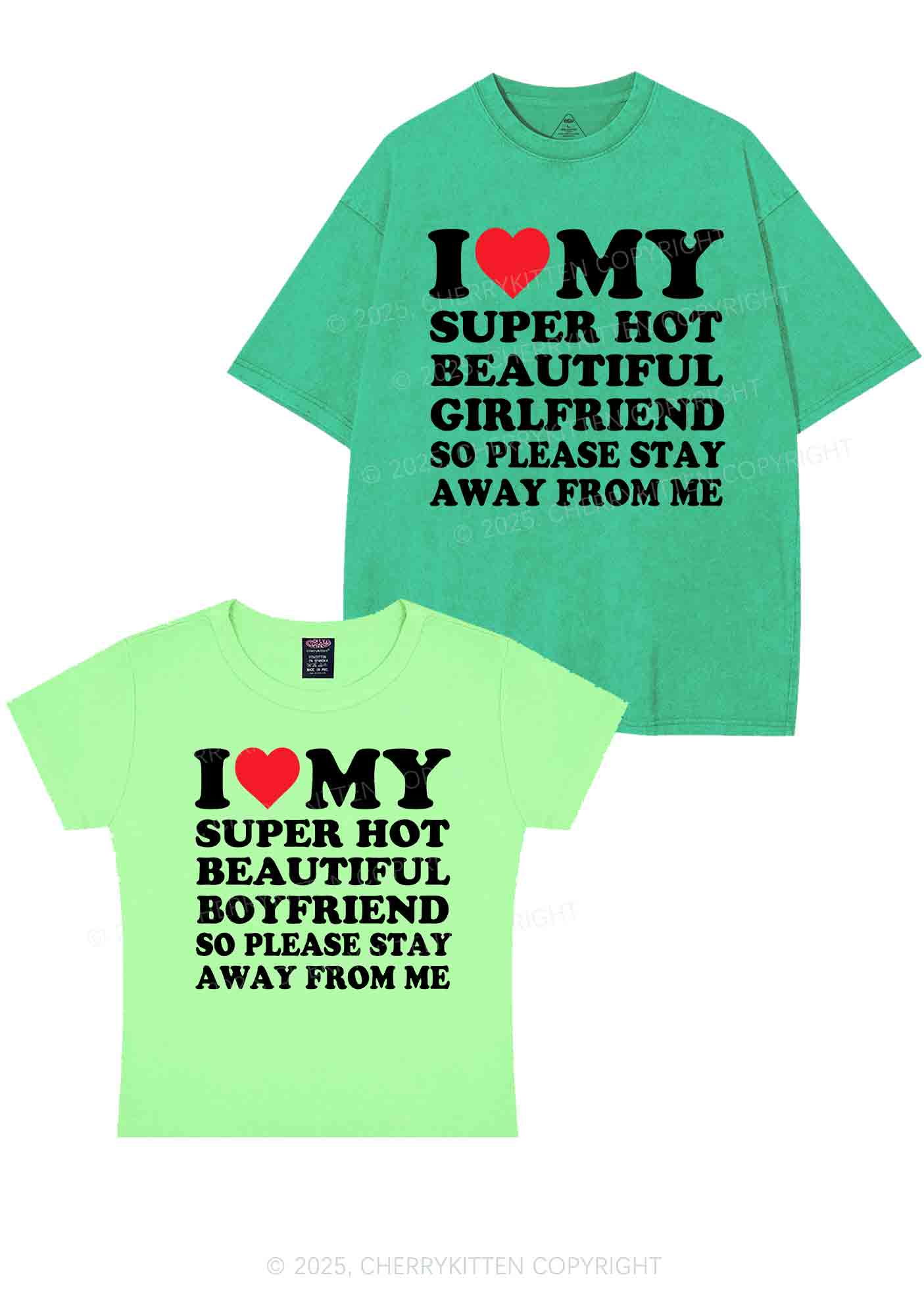 My Super Hot BF GF Y2K Valentine's Day Couple Shirt Cherrykitten