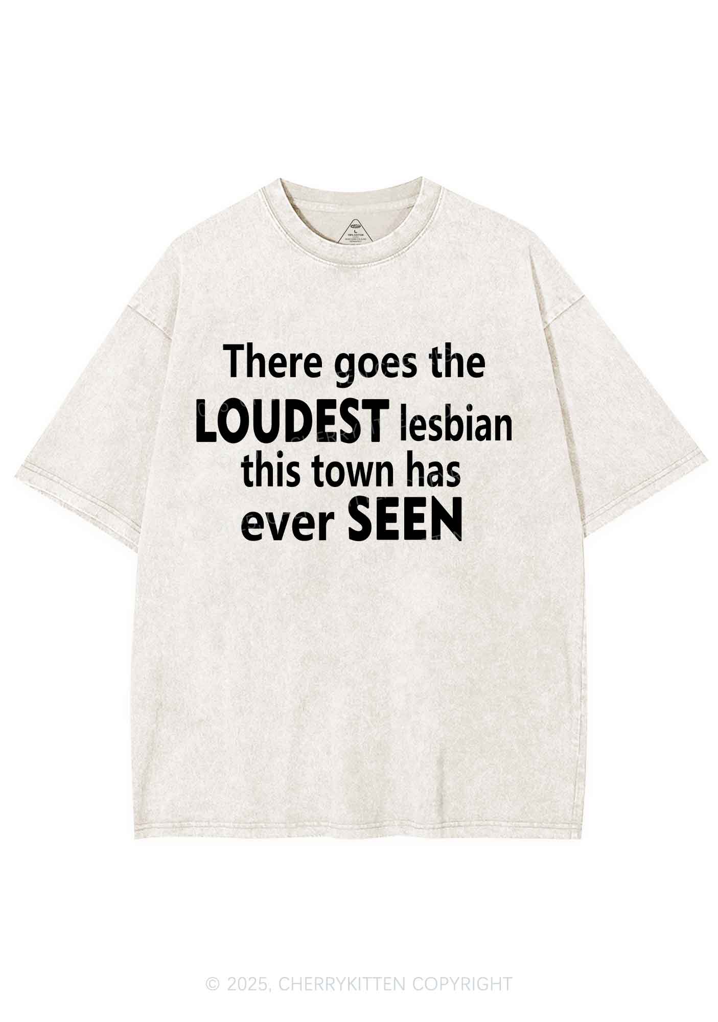 Loudest Lesbian Has Ever Seen Y2K Shirts Washed Tee Cherrykitten