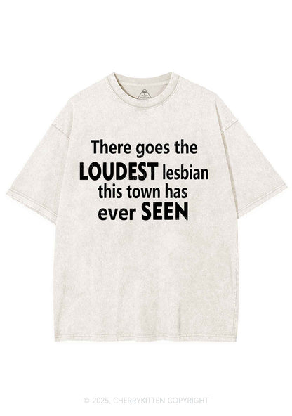 Loudest Lesbian Has Ever Seen Y2K Shirts Washed Tee Cherrykitten