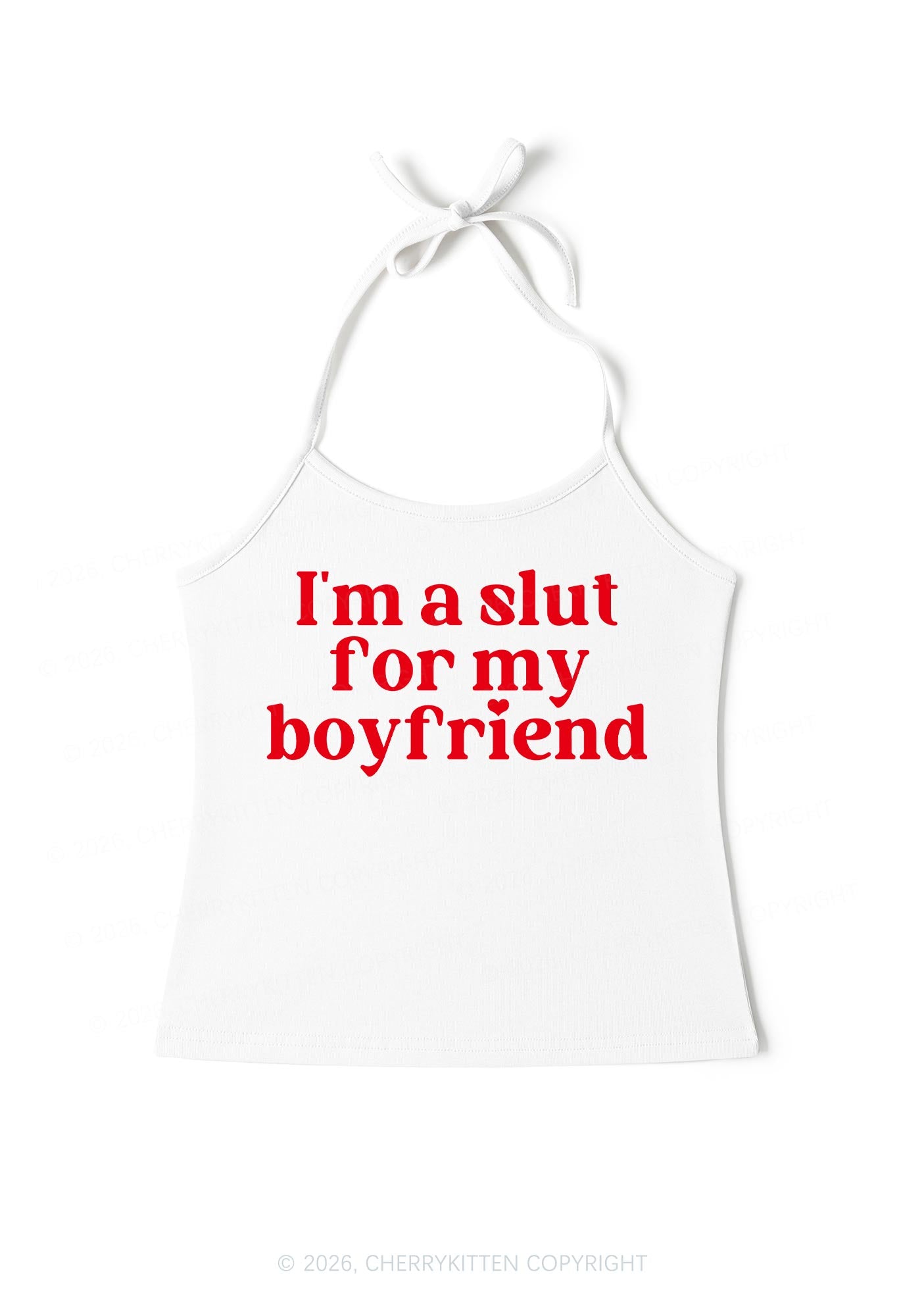 Slxt For My BF Valentine's Day Y2K Halter Neck Cami Cherrykitten