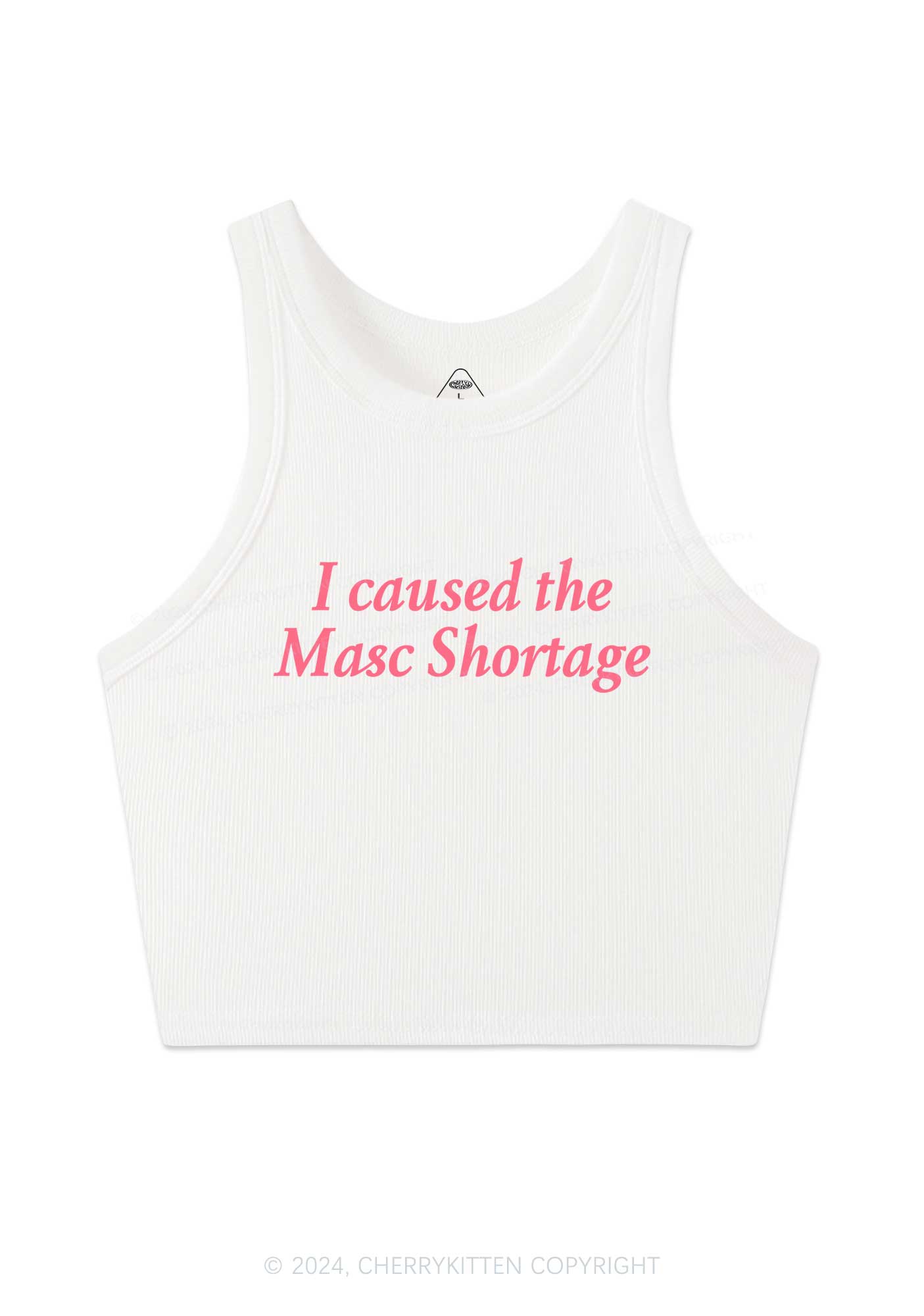 I Caused The Masc Shortage Y2K Crop Tank Top Cherrykitten
