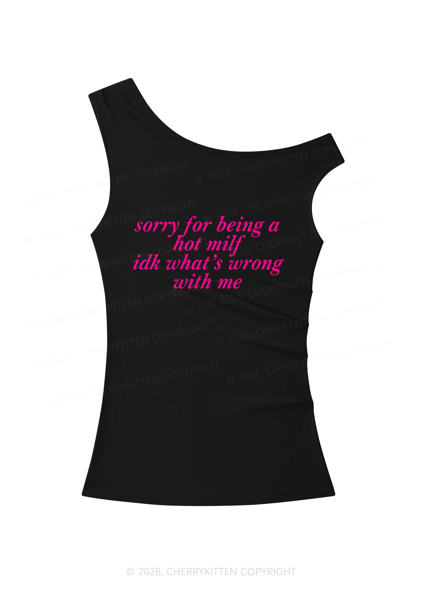 Sorry For Being A Hot Mxxf Y2K Off Shoulder Tank Top Cherrykitten